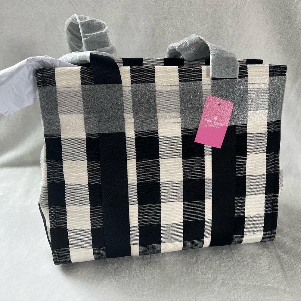 Kate Spade Gingham Black and White Tote - Picture 9 of 11